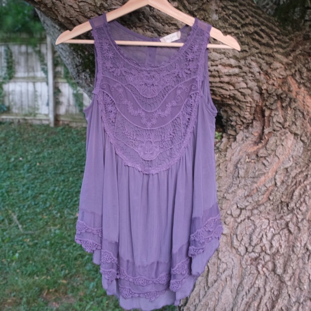 Mesh and Lace Alter'd State Sleeveless Top